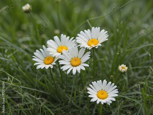 daisy in the grass, common daisy
