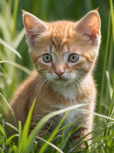 cat on grass, beautiful cat
