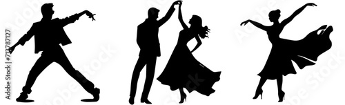 silhouettes of dancing people