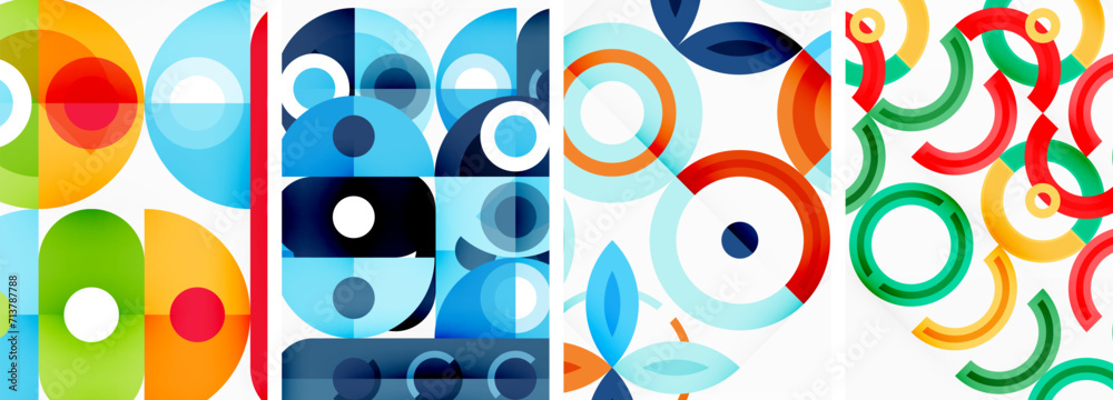 Round geometric elements and circles in background design for wallpaper, business card, cover, poster, banner, brochure, header, website