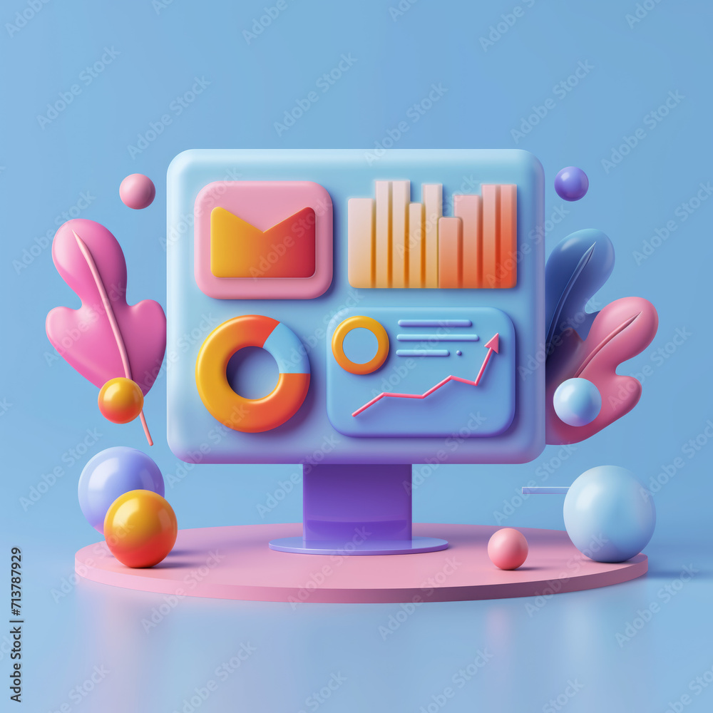 computer app 3D SEO optimization browser icon for marketing social media concept. Interface for analytics strategy and social media research plan graph icon for financial render illustration cute computer app 3D SEO optimization browser icon for marketing social media concept. Interface for analytics strategy and social media research plan graph icon for financial render illustration cute