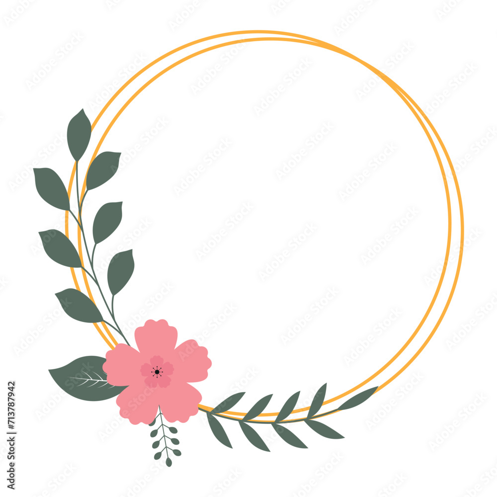 Naklejka premium Rectangle Floral Frame