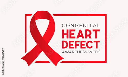 Congenital Heart Defect Awareness Week observed every year in during February 7 to 14. Health and Medical Awareness Vector template for banner, poster and background design. Vector illustration.