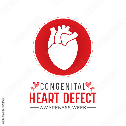 Congenital Heart Defect Awareness Week observed every year in during February 7 to 14. Health and Medical Awareness Vector template for banner, poster and background design. Vector illustration.