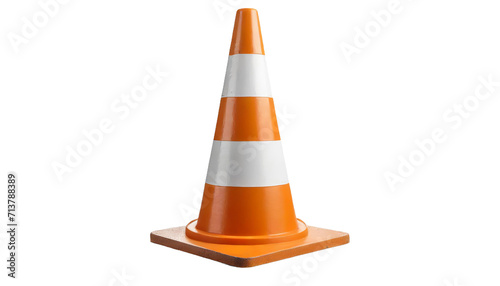 Traffic cone isolated on transparent background. 3d render.