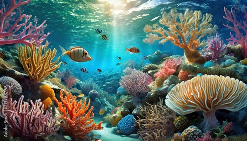 Hyper-Realistic Underwater Wonderland: Tropical Fish, Colorful Seahorses, and Dazzling Corals" © Sadaqat