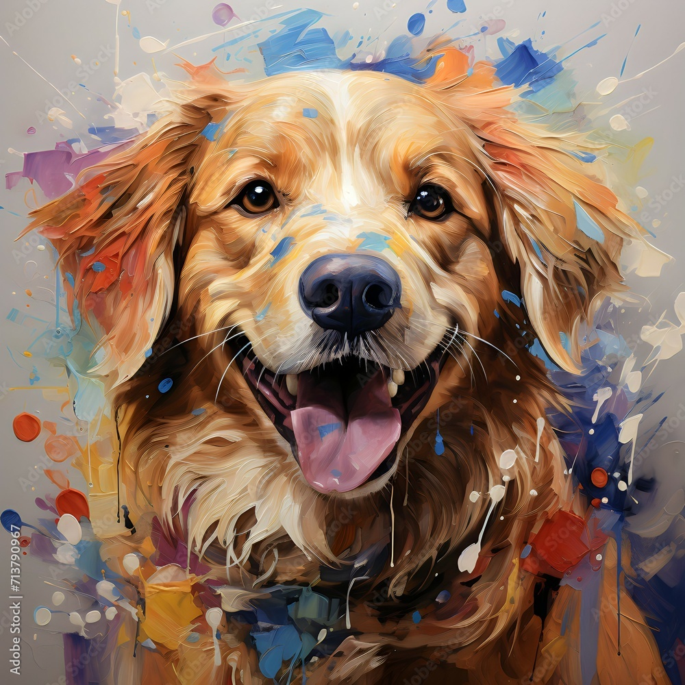 HD Portraits of Dog in Oil Painting Palette
