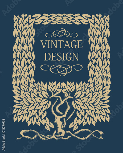 art nouveau frame greeting card