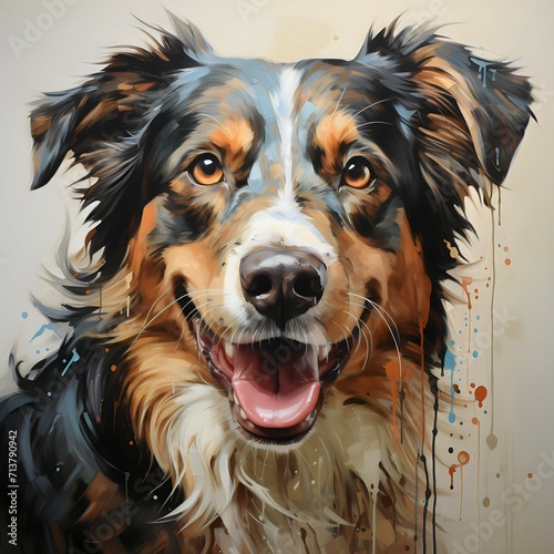 HD Portraits of Dog in Oil Painting Palette © Amish