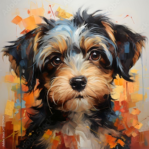 HD Portraits of Dog in Oil Painting Palette