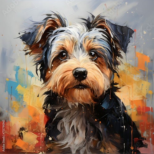 HD Portraits of Dog in Oil Painting Palette