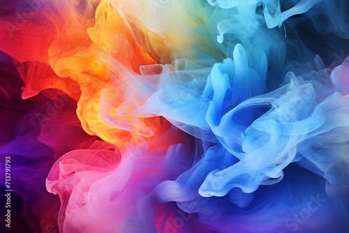 smoke shaped cloud of colored link, in the style of mixes, rich color palette, colorful curves, vibrant spiritual symbolism, smokey background, psychedelic surrealism
