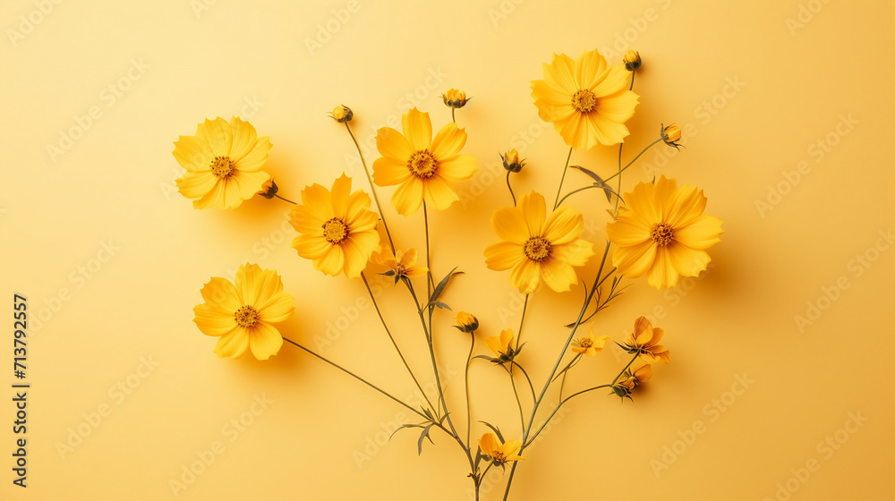 Capturing the Tranquility of Autumn: Aesthetic Floral Flat Lay with Beautiful Withered Cosmos Flowers in Minimal Trend, Top View Composition, Monochrome Background, and Copyspace Isolated for Creative Capturing the Tranquility of Autumn: Aesthetic Floral Flat Lay with Beautiful Withered Cosmos Flowers in Minimal Trend, Top View Composition, Monochrome Background, and Copyspace Isolated for Creative