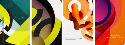 Set of abstract circle backgrounds. Vector illustration For Wallpaper, Banner, Background, Card, Book Illustration, landing page