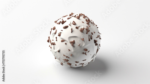 cute ice cream ball transparent background 3d rendering