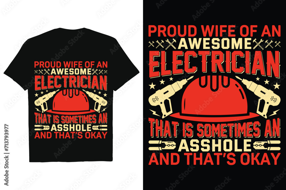 Electricians Vector Graphic T-shirt Design