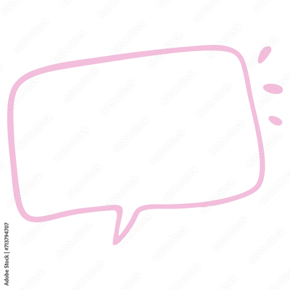 Rectangle Speech Bubble with Doodle Style Rectangle Speech Bubble with Doodle Style