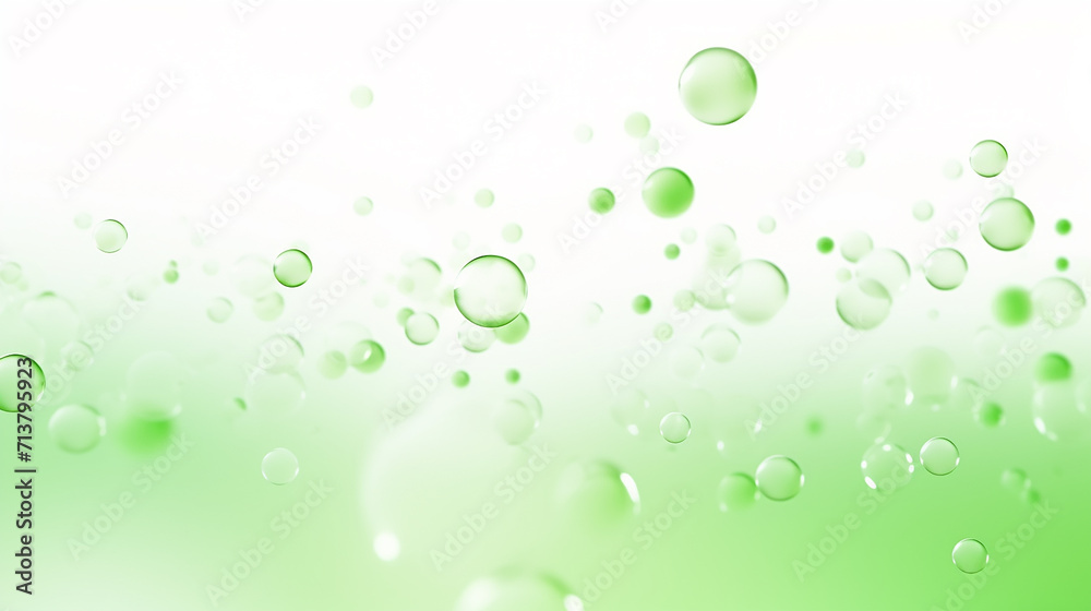 light green bubble abstract bokeh background 3d rendering on white background