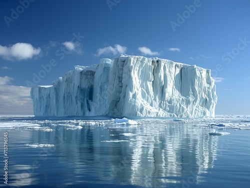 Melting glaciers problem, illustration of global warming