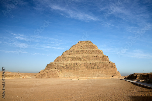 The First large stone building in the world - the step pyramid of king Djoser in Saqqara, Egypt