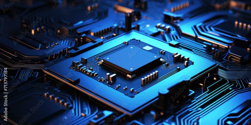 Fototapeta premium A close up of a computer chip. Generative AI.