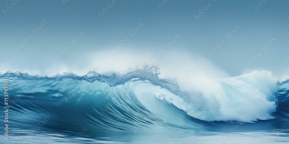 A large wave is breaking on the ocean. Generative AI.
