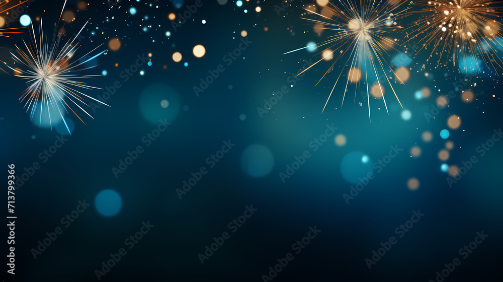 Fototapeta premium Beautiful creative holiday background with fireworks and sparkles