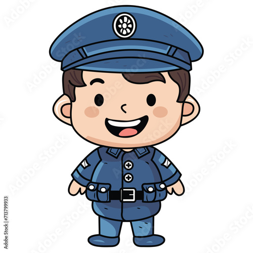 cute kids police design vector element illustration