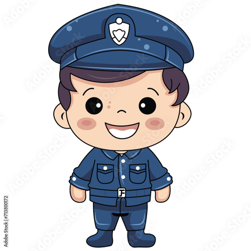 cute kids police design vector element illustration
