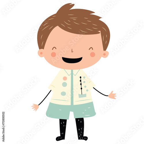 funny kids smile vector design illustration