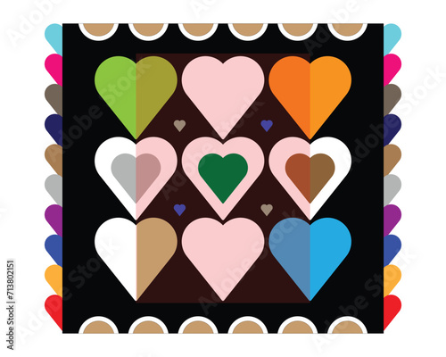 heart with flowers and butterflies
