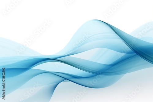 abstract blue waving stream patical on white background