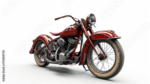 red motorcycle isolated on white background