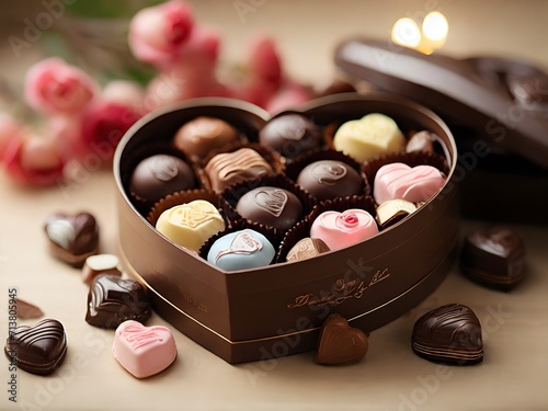heart-shaped box of assorted chocolates to celebrate Valentine's Day
