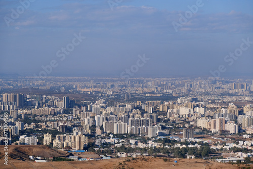 Beautiful Cityscape of Pune city from Bopdev Ghat, Pune, Maharashtra, India