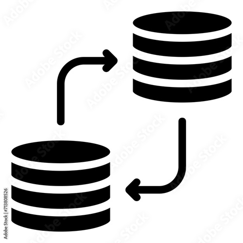 database exchange solid vector icon photo