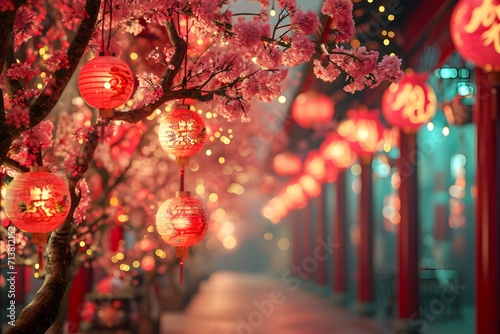 Lunar New Year Celebration  Snow-Dusted Lantern
