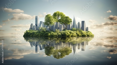 Eco-friendly. carbon neutral, green economy, sustainable business and smart cities photo