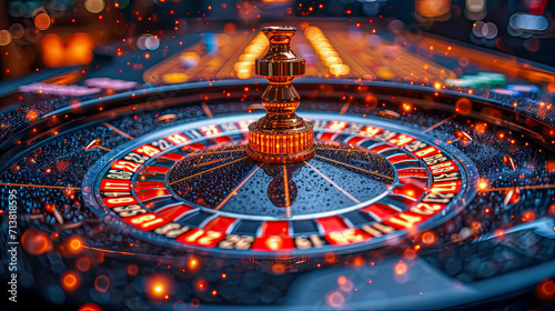 Roulette wheel in casino. Roulette wheel in casino. Gambling for money