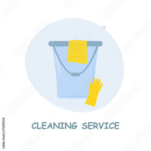 Design template for cleaning service. Female maid vector and cleaning service icon. Cleaning at home and offices.
Suitable for business.
Flat vector illustration eps 10.