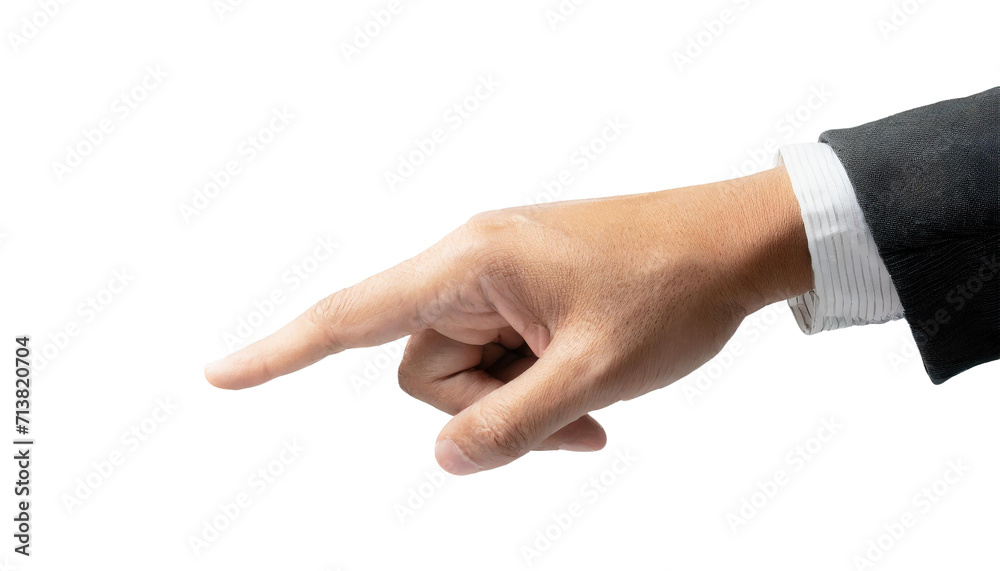 Man hand pointing on transparent background. Man hand pointing on transparent background.