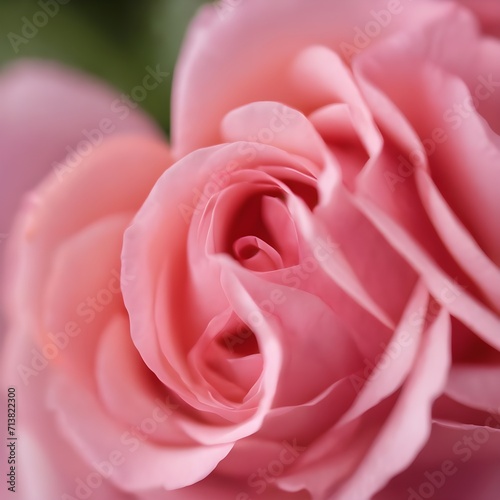 Valentine's Day Concept  Pink roses in soft color. Realistic illustration art. Made with blur style for background. High quality. Generative AI.
