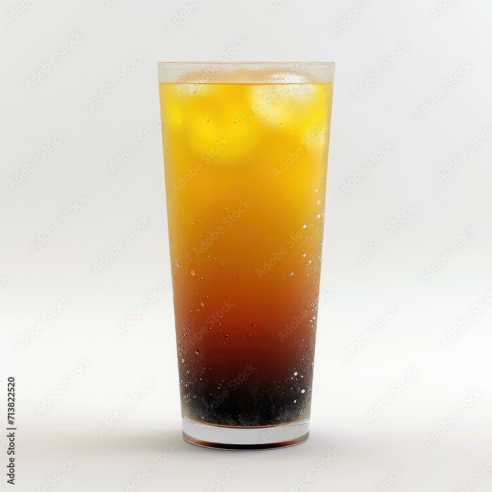 Refreshing Amber Beverage Tall glass of iced tea, gradient color, condensation, white background, refreshing summer beverage, dewy exterior Refreshing Amber Beverage Tall glass of iced tea, gradient color, condensation, white background, refreshing summer beverage, dewy exterior