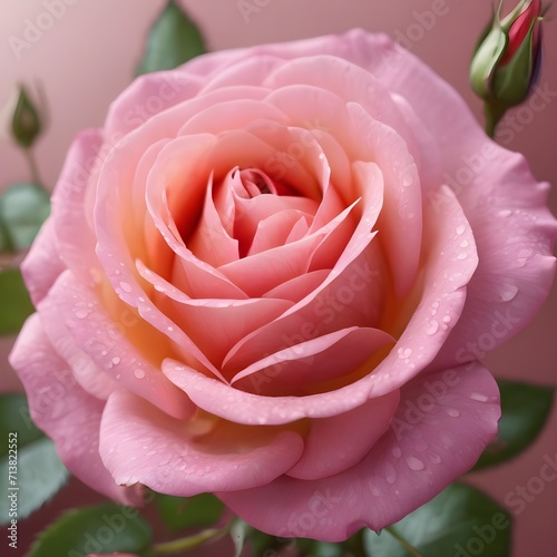 Valentine s Day Concept  Pink roses in soft color. Realistic illustration art. Made with blur style for background. High quality. Generative AI.