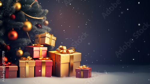 Gift background with copy space for Christmas gifts, holiday or birthday © jiejie