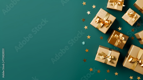 Gift background with copy space for Christmas gifts, holiday or birthday © jiejie