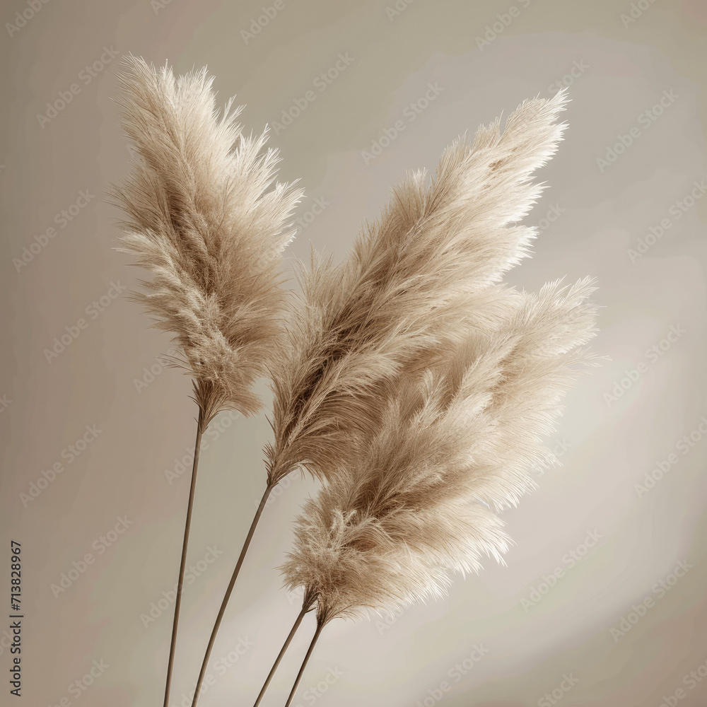 Modern beige pampas grass mood in the room