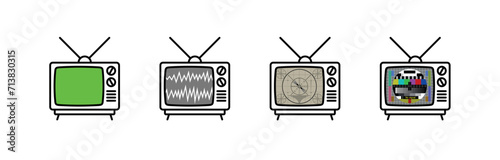 Old Tv Static icon. Retro TV Test Screen - Illustration