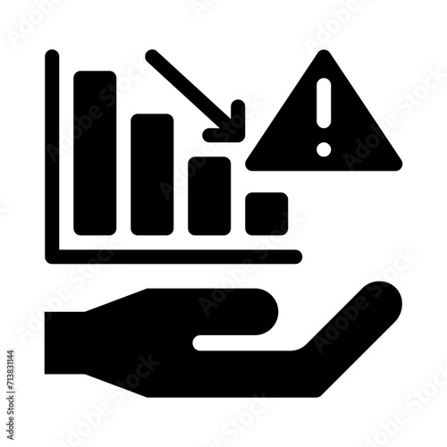 financial crisis glyph icon