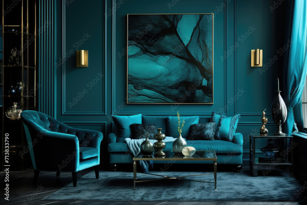 Interior design photo of modern living room with sofa and colorful decor decorations Interior design photo of modern living room with sofa and colorful decor decorations